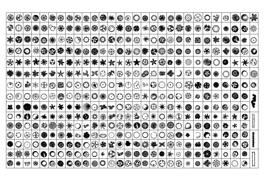 Miscellaneous garden tree plants cad blocks details dwg file