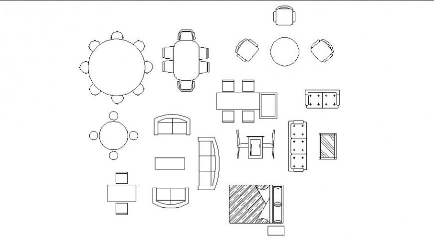 Miscellaneous hotel furniture 2d blocks cad drawing details dwg file