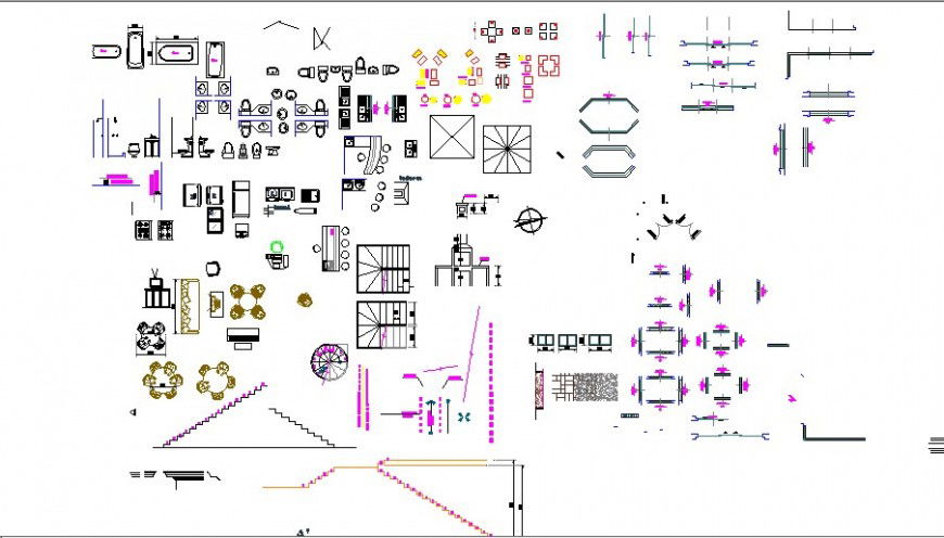 Miscellaneous household blocks and furniture blocks details dwg file