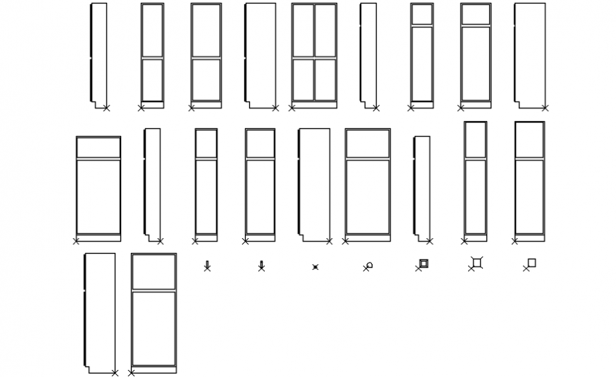 Miscellaneous kitchen cabinet elevation blocks drawing details dwg file