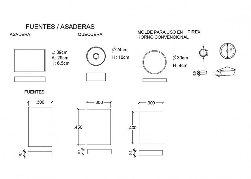 Miscellaneous kitchen crockery blocks cad drawing details dwg file