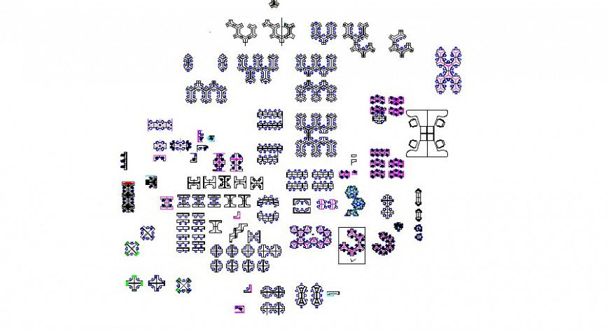 Miscellaneous office desks and office furniture blocks details dwg file