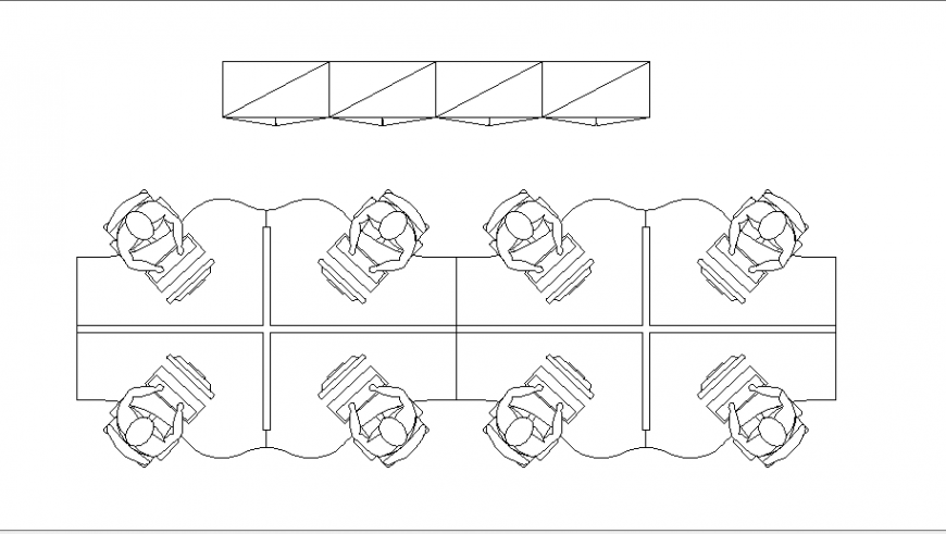 Miscellaneous office desks and pc blocks cad drawing details dwg file
