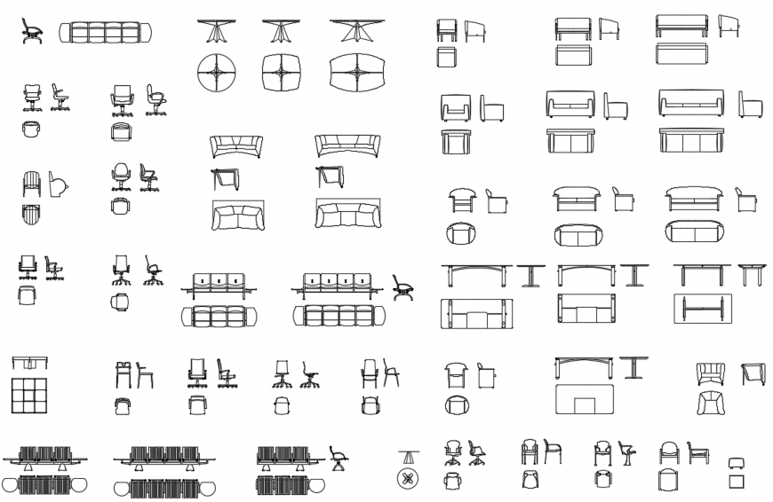Miscellaneous office furniture cad blocks cad drawing details dwg file