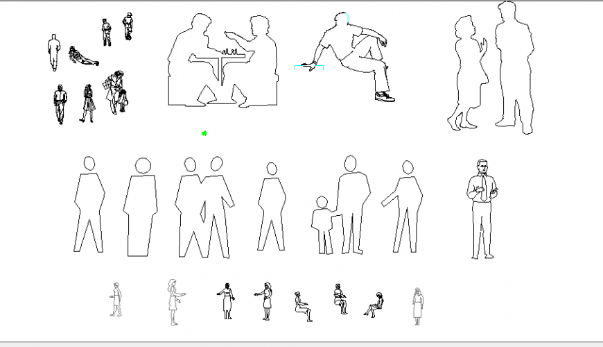 Miscellaneous people act blocks cad drawing details dwg file