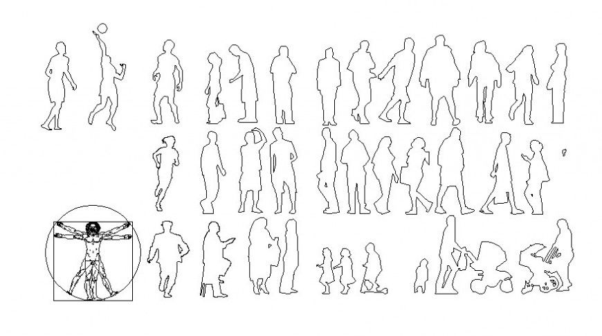 Miscellaneous people act blocks details dwg file