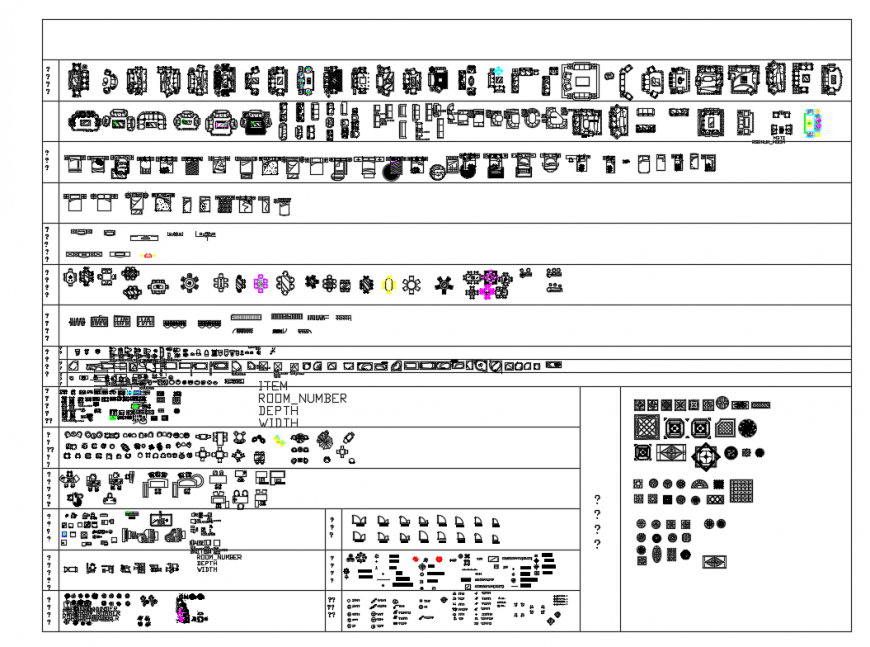 Miscellaneous residential furniture blocks cad drawing details dwg file