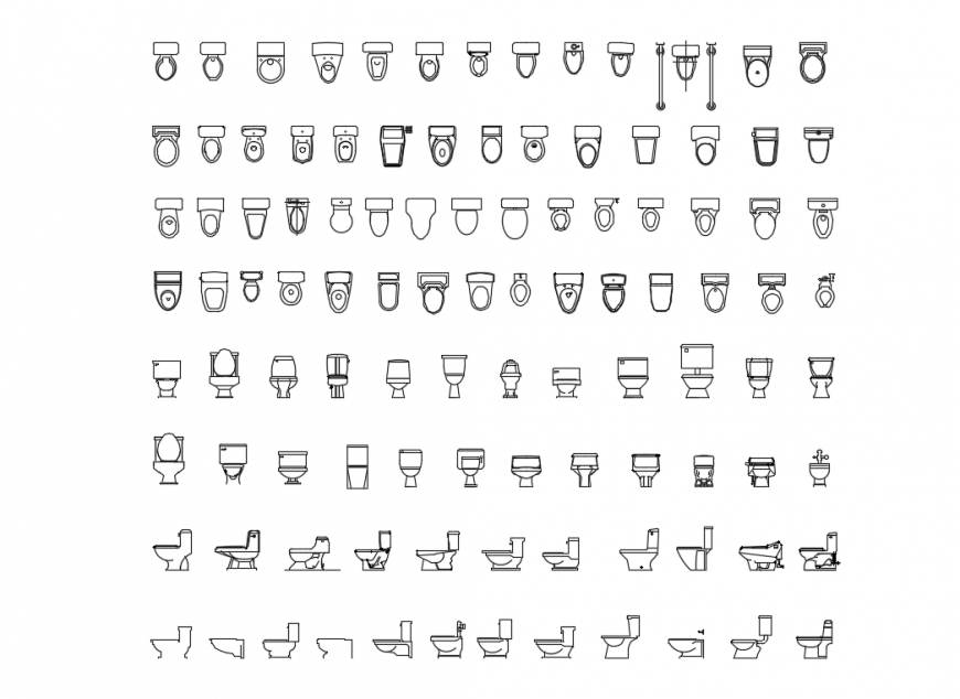 Miscellaneous sanitary blocks cad drawing details dwg file