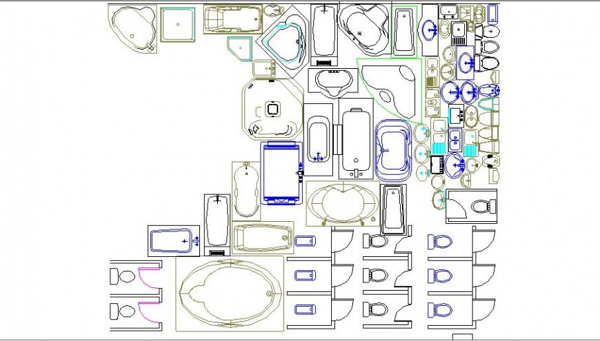 Miscellaneous sanitary blocks elevation cad drawing details dwg file