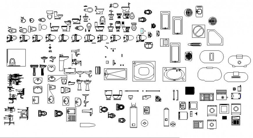 Miscellaneous sanitary elevation blocks cad drawing details dwg file