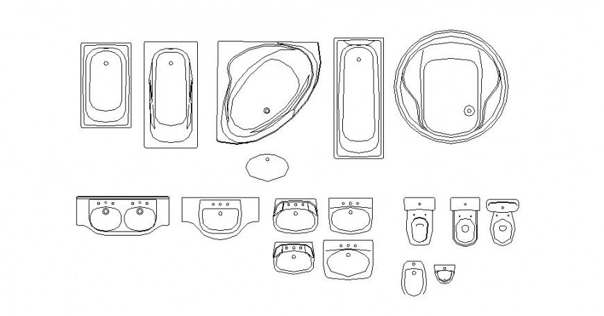 Miscellaneous sanitary equipment blocks cad drawing details dwg file