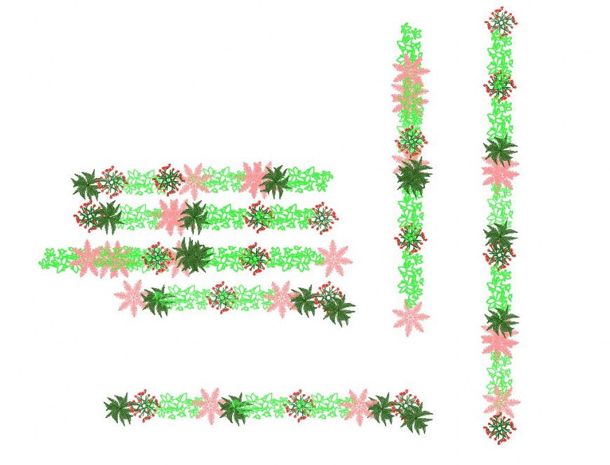Miscellaneous small tree and plant blocks cad drawing details dwg file