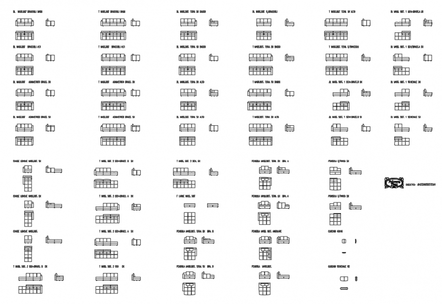 Miscellaneous sofa sets and house furniture cad blocks details dwg file