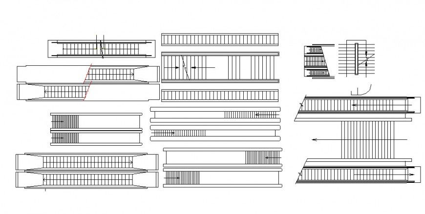Miscellaneous staircase interior blocks cad drawing details dwg file