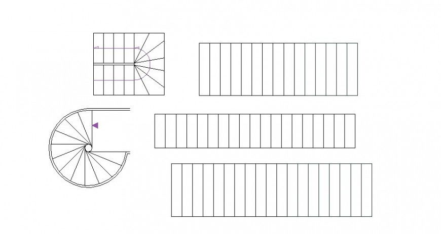 Miscellaneous staircases blocks cad drawing details dwg file