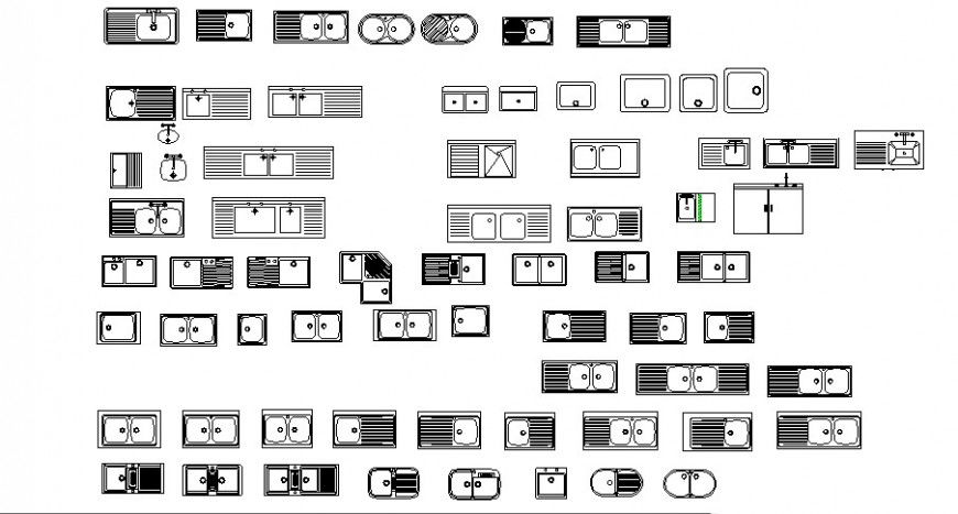 Miscellaneous steel kitchen sink elevation blocks cad drawing details dwg file
