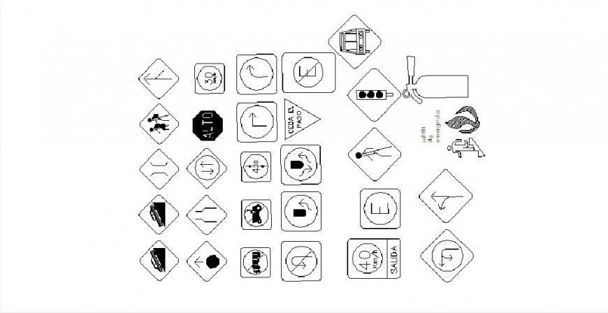 Miscellaneous Symbols and Sign Blocks CAD DWG File