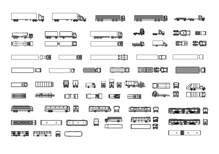 Miscellaneous transportation trucks cad blocks details dwg file
