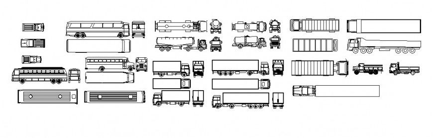 Miscellaneous truck and heavy vehicle blocks cad drawing details dwg file