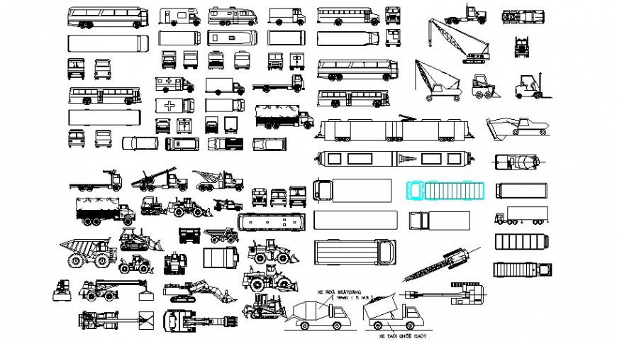 Miscellaneous vehicle blocks elevation cad drawing details dwg file