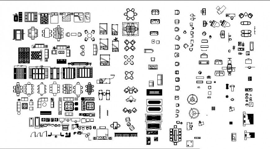 Miscellaneous wooden hotel furniture blocks cad drawing details dwg file