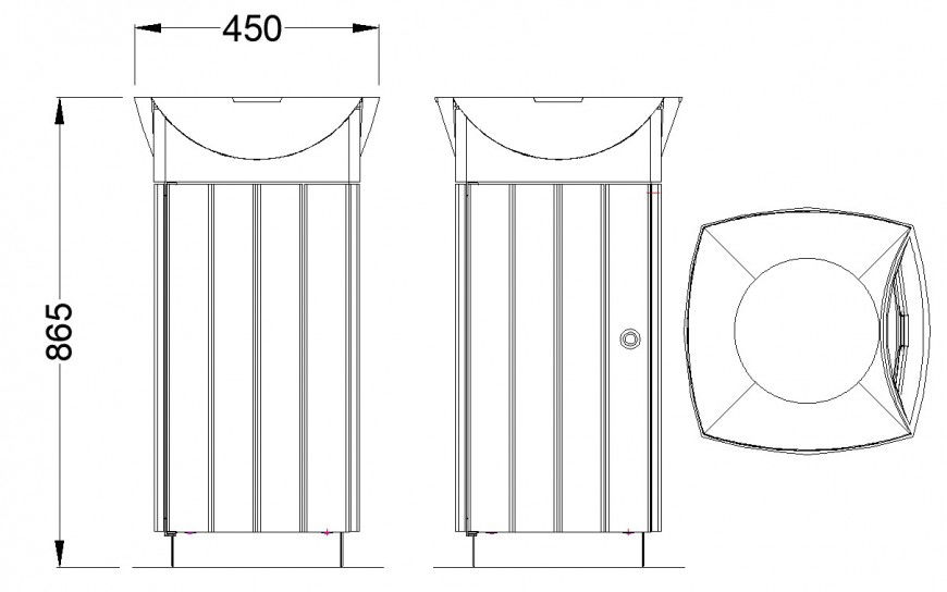 Mobile toilet detail drawing in dwg file.