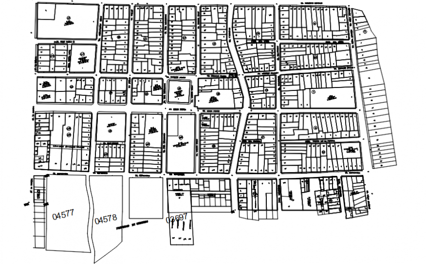 Moche District Urban Area Planning CAD Drawing with Details