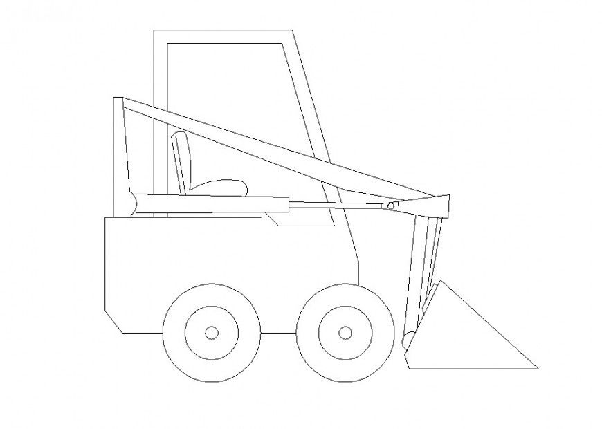 Model construction vehicle detail 2d view CAD blocks layout dwg file