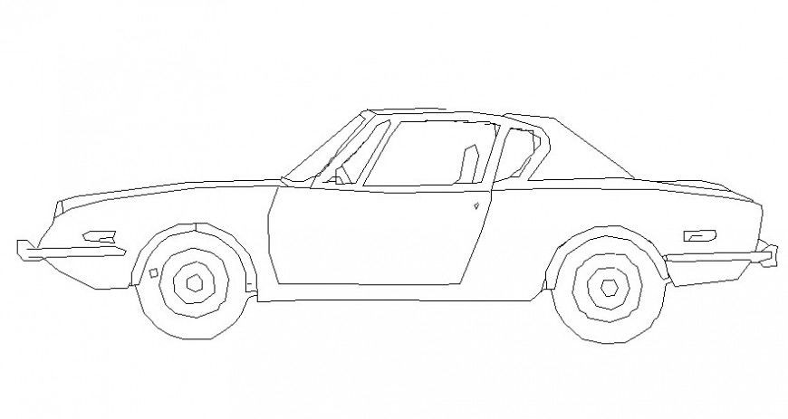 Model of latest car side elevation in AutoCAD file