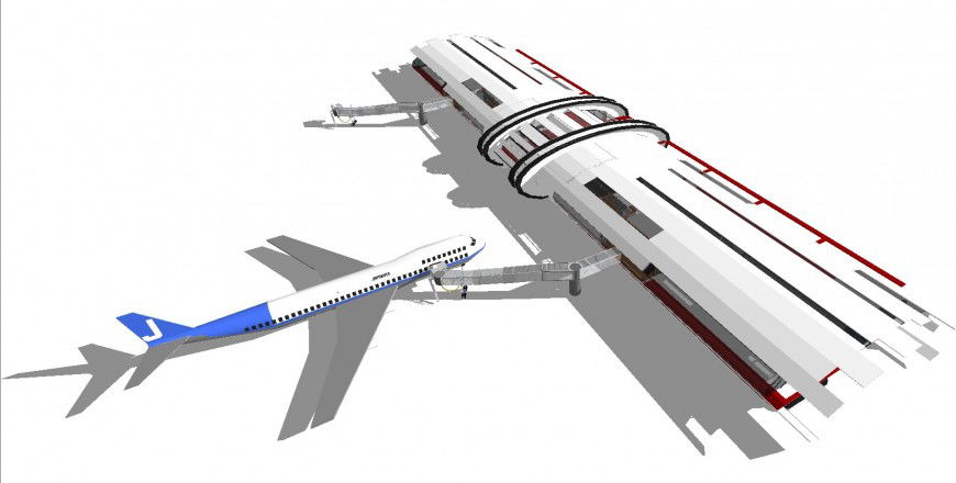 Modern airport design 3d in skp file.