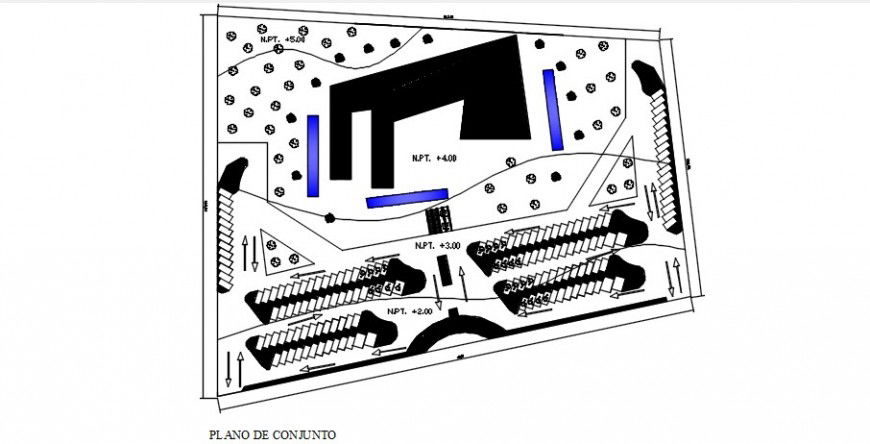 Modern art museum site plan and location map drawing details dwg file