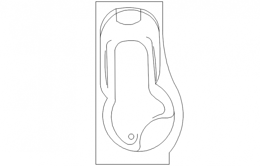 Modern bathtub 2d elevation block cad drawing details dwg file
