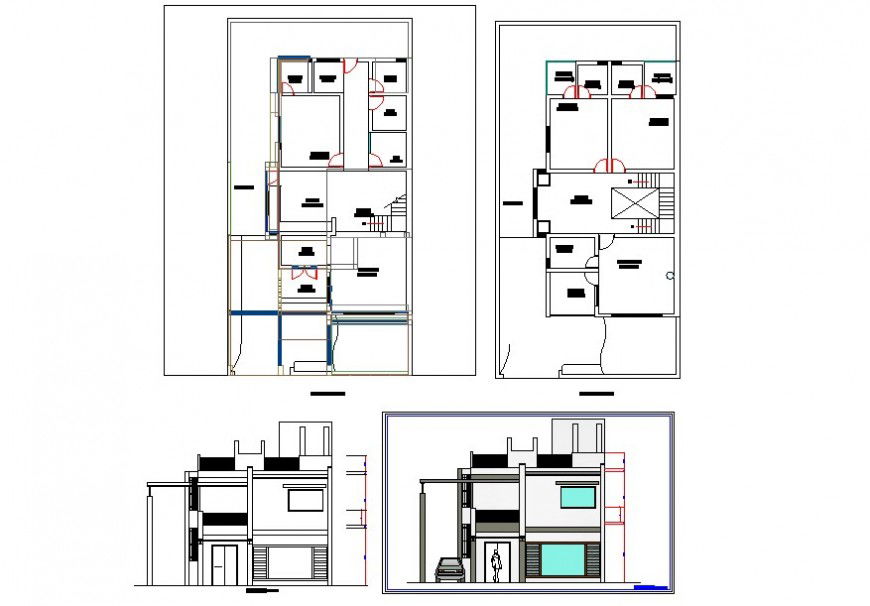 Modern bungalow elevation and plan