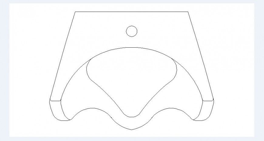 Modern ceramic basin elevation block drawing details dwg file