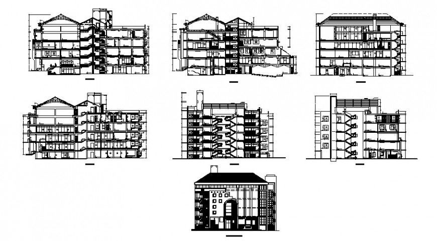 Modern design apartment working drawing in dwg file.