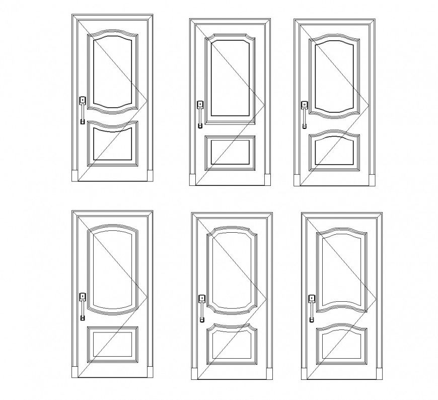 Modern door CAD blocks layout file