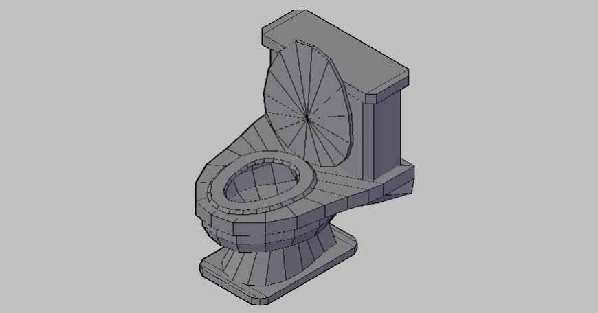Modern english sitting toilet detail elevation 3d model layout file
