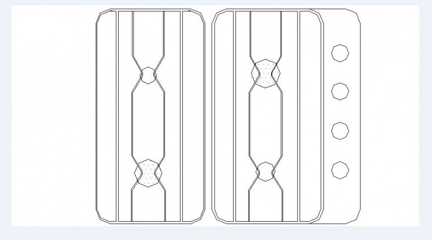 Modern gas stove elevation block cad drawing details dwg file