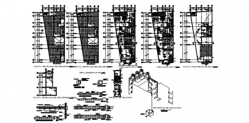 Modern hotel floor plan distribution and structure cad drawing details dwg file