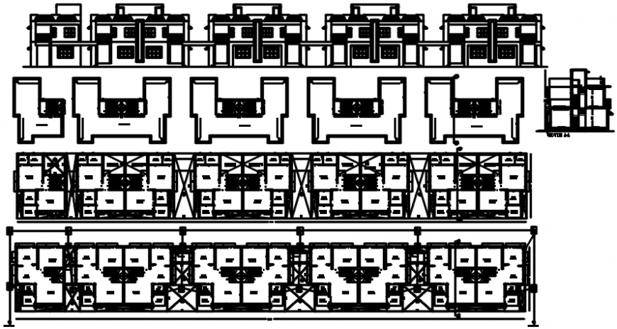 Modern house  and Sectional detail of a villa