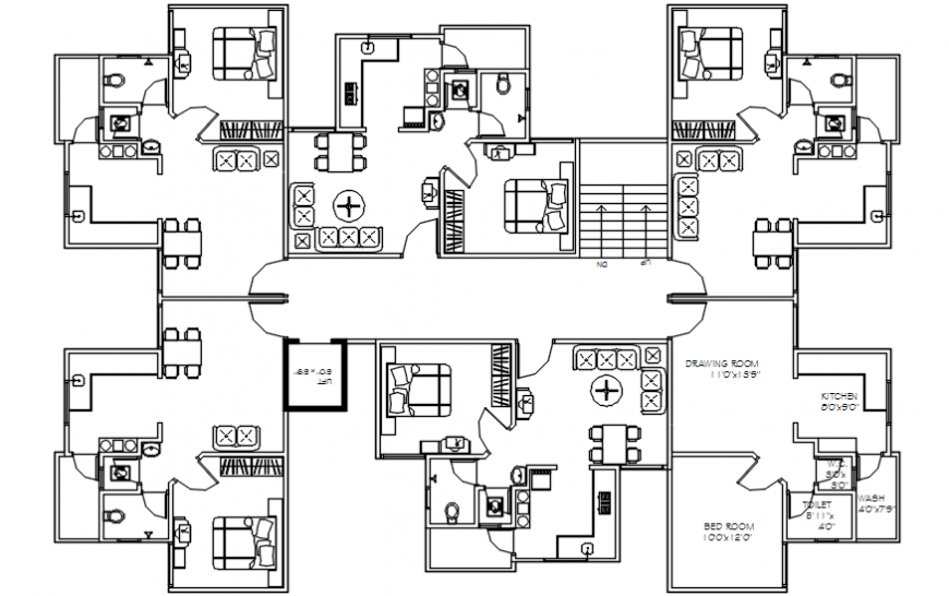 Modern house top view plan dwg files