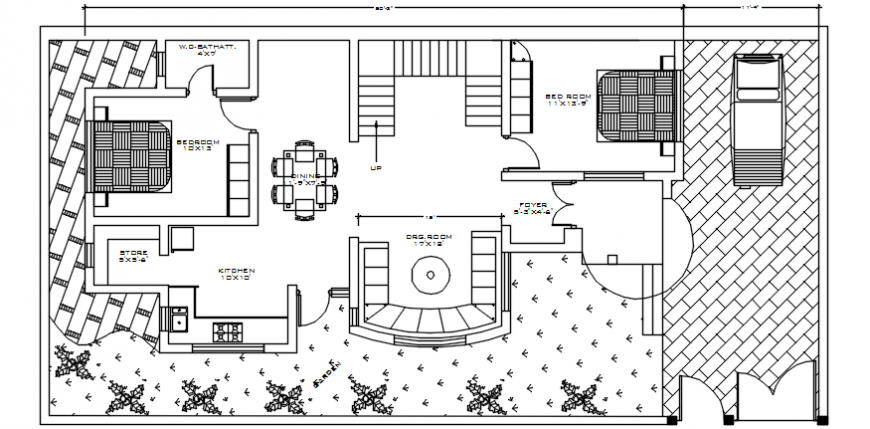 Modern house top view plan file
