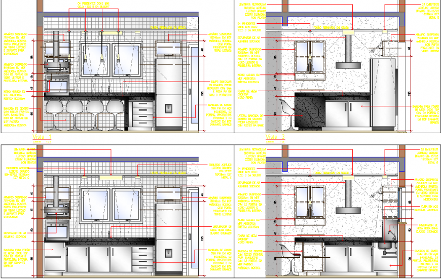 Modern kitchen detail drawing in dwg AutoCAD file.