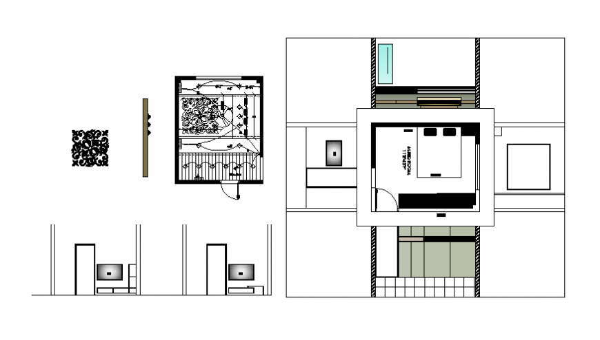 Modern kitchen sectional and interior details dwg file