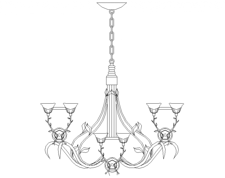 Modern living room chandelier 2 d layout file