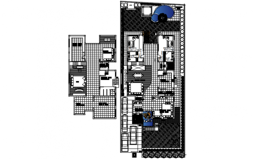 modern residence villa layout plan