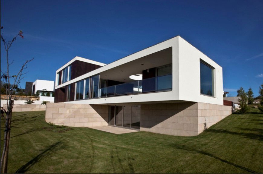 Modern residential house exterior 3d model cad drawing details jpg file