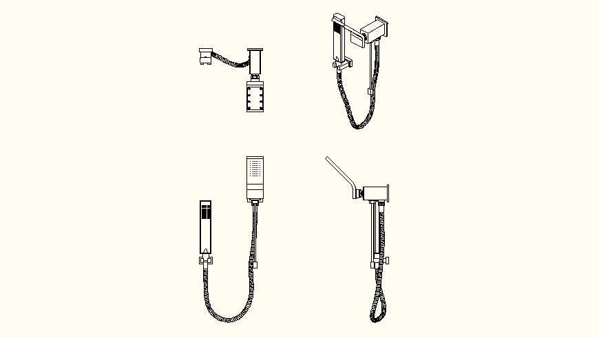 Modern Shower detail elevation and plan layout file
