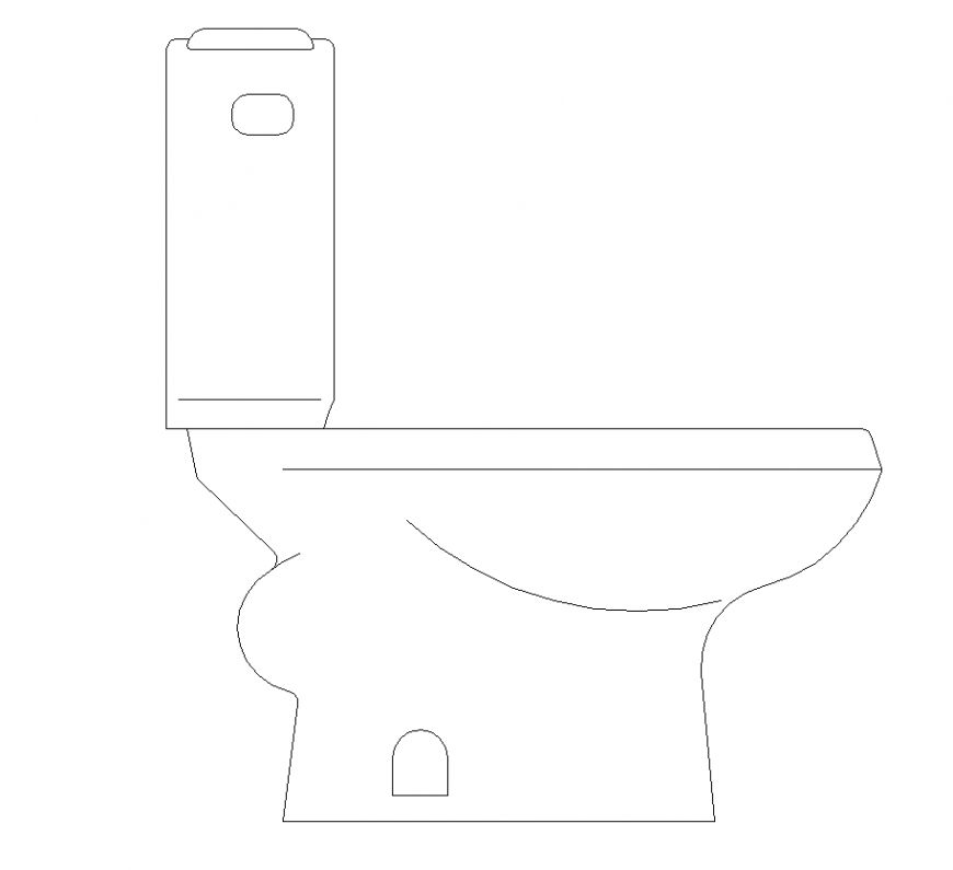 Modern sitting toilet CAD block detail elevation 2d view layout autocad file