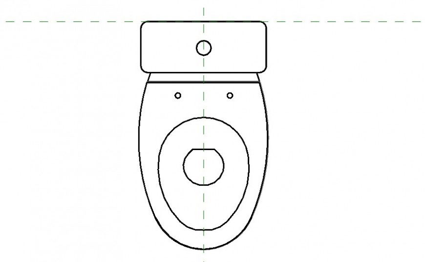 Modern sitting toilet detail 2d view sanitary block layout Revit file
